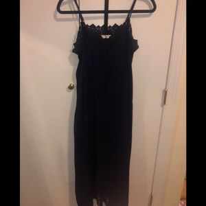 💚Navy Crochet midi/maxi dress size large.